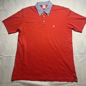 Brooks Brothers Performance Polo Size Large Original Fit Cotton Salmon Preppy